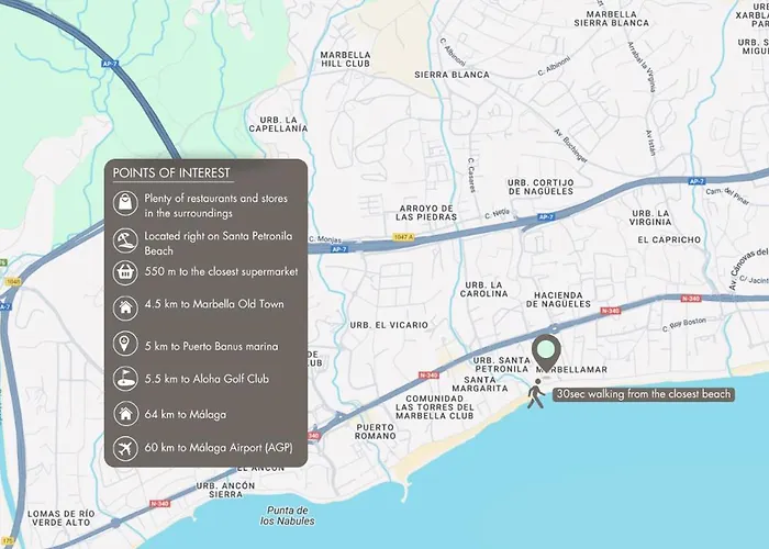 Vacation I Canas Beachfront Haven, Sea View, Jacuzzi, Golden Mile, Duplex Penthouse, 24-7 Security Lägenhet Marbella